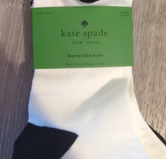 Kate Spade White and Black Socks with Red Apple, Hot Dog and Pretzel NWT - Picture 4 of 6